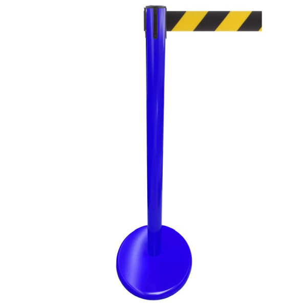 Stein HGS Personenleitsystem -P-Line Future-, Metall/ blau, schwarz/gelb diagonal (schraffiert), mit Gurtendstück (Standard), Gurtlänge: 4 m, 15696-1702