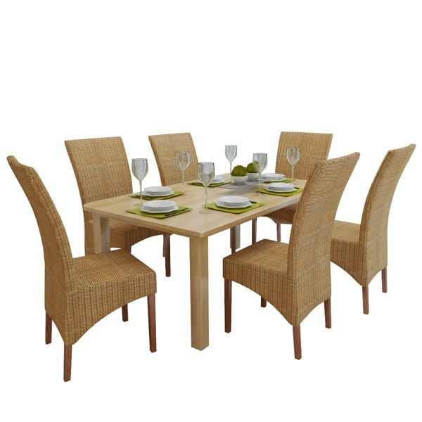 vidaXL Esszimmerstühle 6 Stück Natur Rattan Braun, 274205