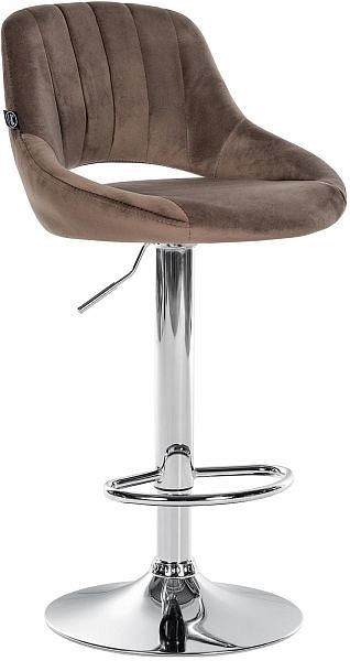 CLP Barhocker Milet Samt chrom, braun, 322431, 4251756492694