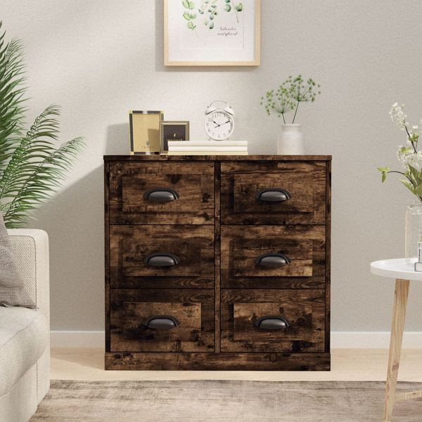 vidaXL Sideboard Räuchereiche 70x35,5x67,5 cm Holzwerkstoff, 816437