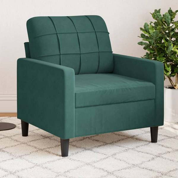vidaXL Sessel Dunkelgrün 60 cm Samt, Polyester, 4007606