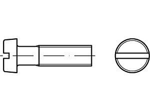 Zylinderschrauben mit Schlitz DIN 84 Messing M 3 x 6 VE=S (1000 Stück)