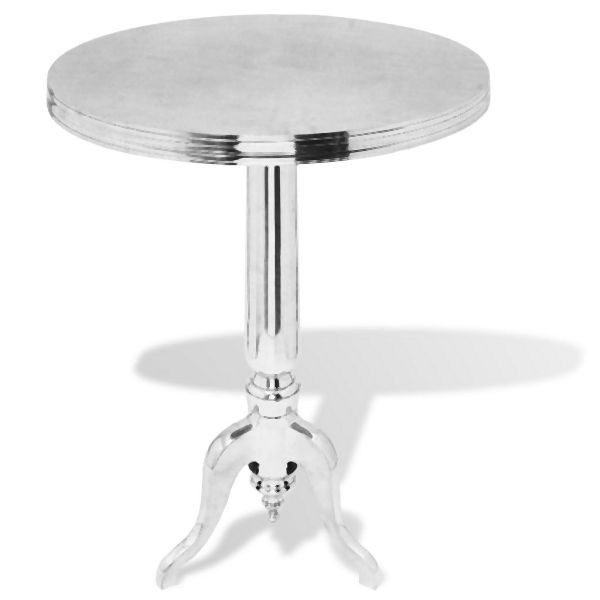 vidaXL Beistelltisch Rund Aluminium Silbern, elegant, 243512