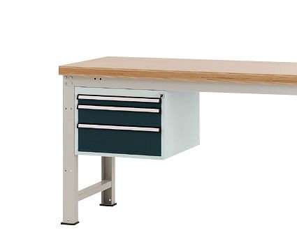 Manuflex Gehäuse-Unterbau PROFI, Nutzhöhe 300 mm mit 3 Schubfächern, für Werkbanktiefe 700 mm, Anthrazit, ZB4681.7016