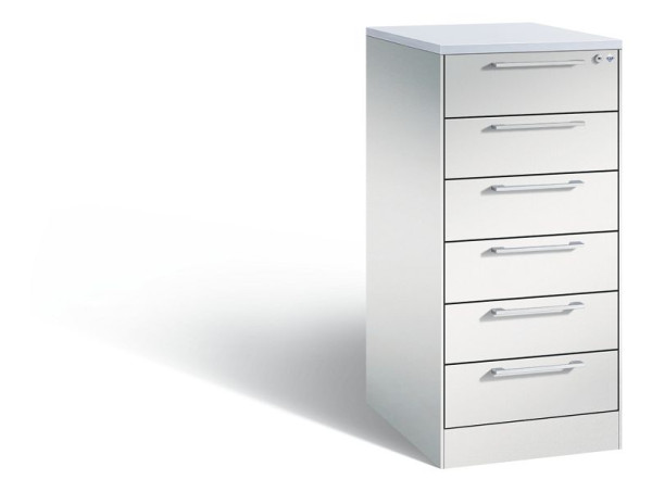 C+P Karteischrank Asisto, H1010xB440xT600mm, Farbe: Lichtgrau, Bügelgriff, 146245-622 S10031