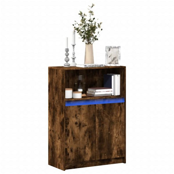 vidaXL Sideboard mit LED Räuchereiche 72x34x100 cm Holzwerkstoff, 852163