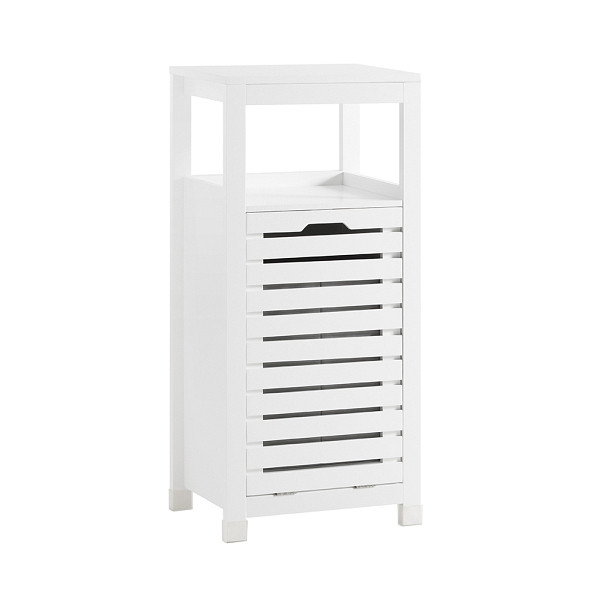 SoBuy Badunterschrank mit einer Tür Weiß 42x30x90 cm, Funktional, BZR67-W
