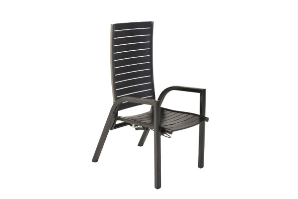 Merxx Siros Sessel, 2er Set, verstellbar durch Gasdruckfeder, Aluminiumgestell, 50958-217