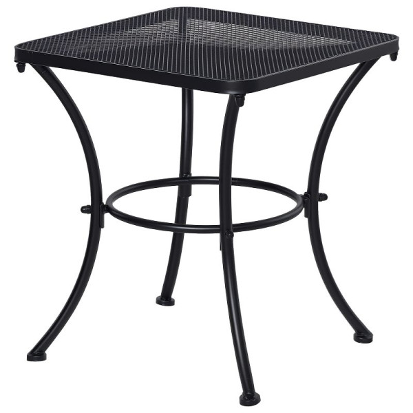 Outsunny Garten Couchtisch, Beistelltisch, Gartentisch, Kaffeetisch, Metall, Schwarz, Terrasse, 45 x 45 x 50 cm, 84B-341