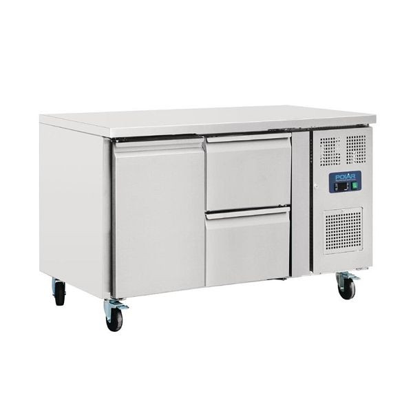 Polar Serie U Kühltisch 1-türig mit 2 Schubladen 282L, GD873