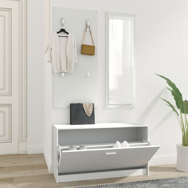 vidaXL 3-teilig Flurmöbel-Set Weiß Holzwerkstoff, 342570