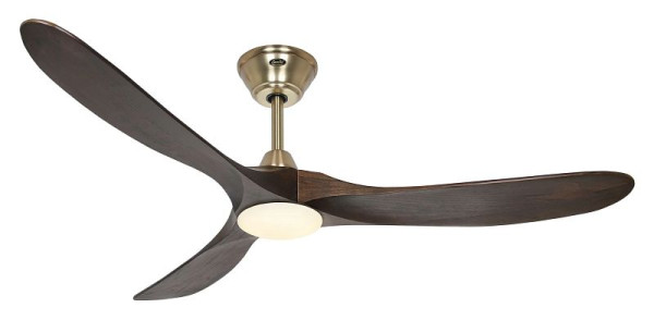 CasaFan Deckenventilator Eco Genuino-L 152 Messing gebürstet-Massivholz Nussbaum gebeizt, 315276
