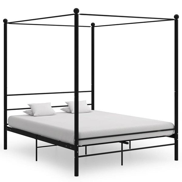 vidaXL Himmelbett Schwarz Metall 160x200 cm, 325063, 8720286163788