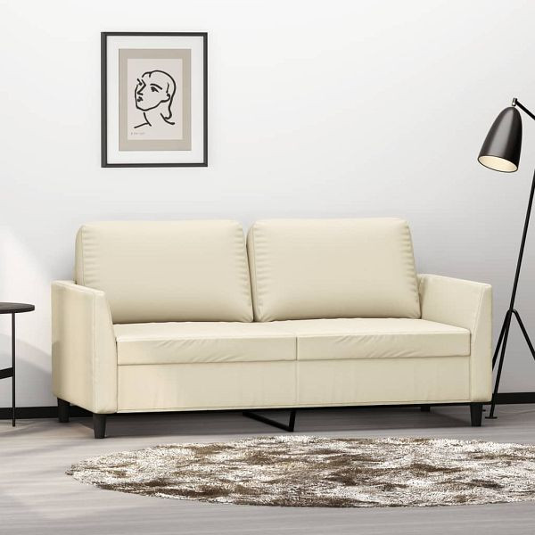 vidaXL 2-Sitzer-Sofa Creme 140 cm Kunstleder, Top-Qualität, 359334