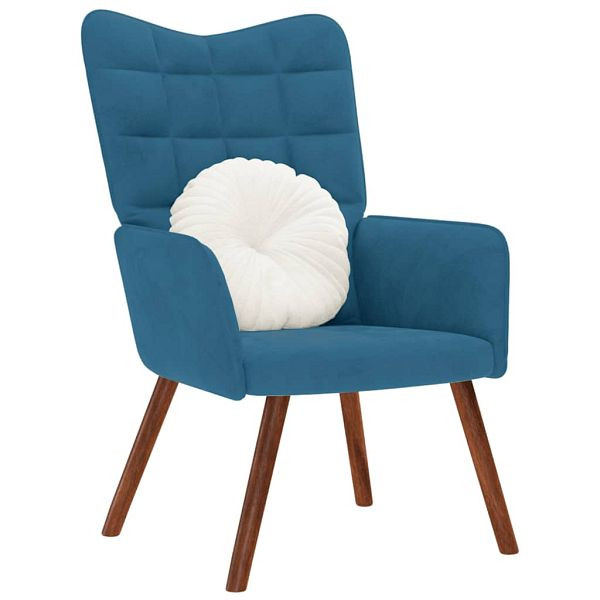 vidaXL Relaxsessel Blau Samt, bequem, 4016820, 8721158362452