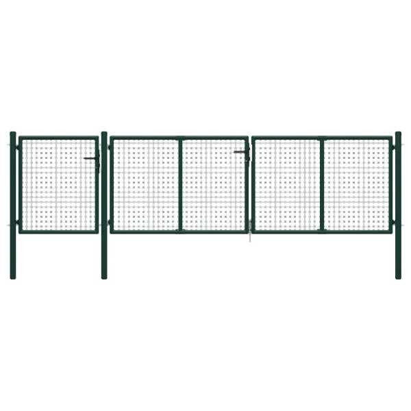 vidaXL Gartentor Stahl 400 x 75 cm Grün, 144310, 8718475735908