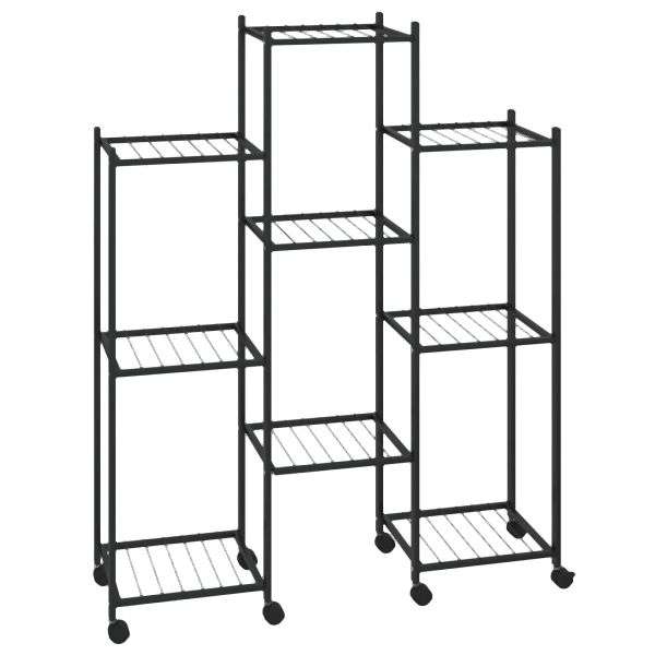 vidaXL Blumenständer mit Rollen 83x25x1035 cm Schwarz Eisen 343124 günstig versandkostenfrei online kaufen: große Auswahl günstige Preise