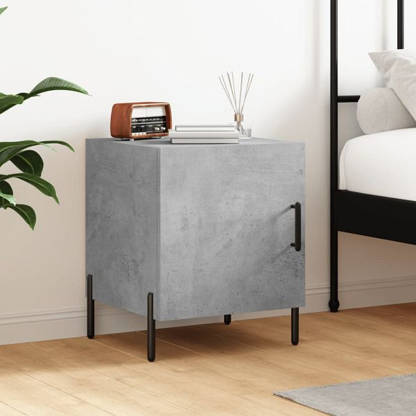 vidaXL Nachttisch Betongrau 40x40x50 cm Holzwerkstoff, 827588