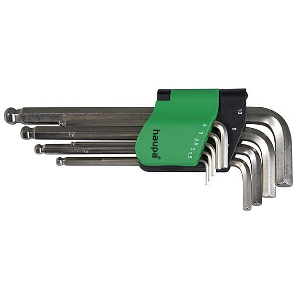 Haupa Satz Kugelkopf 9-teilig, 1,5-10mm, lang, 100927, 4011923586072