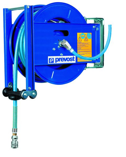 Prevost Aufroller Serie DMO - DGO / Stahl mit thermoplastischem-schlauch - Lebensmittelqualität, Ø 16 x 24 mm, Länge= 10 m, Kupplung= ELS 09, DMO 1610LS