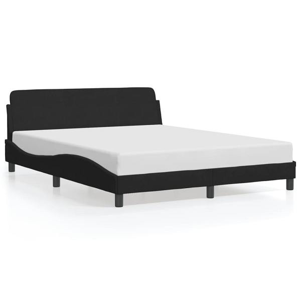 vidaXL Bettgestell mit Kopfteil Schwarz 160x200 cm Samt, 373214