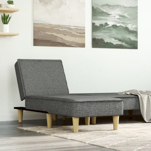 vidaXL Chaiselongue Dunkelgrau Stoff, Polyester, 352832