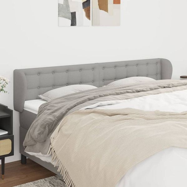 vidaXL Kopfteil mit Ohren Hellgrau 163x23x78/88 cm Stoff, 3117584