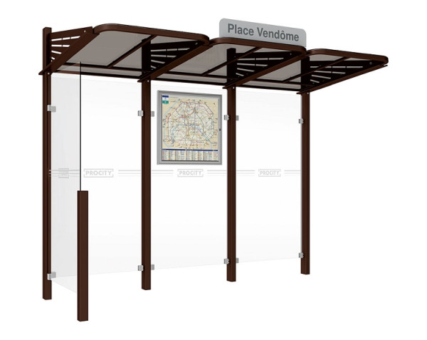 Procity Wartehalle Convi® - Standard - 1 Seitenverkleidung Links, Farbe RAL 8017, 529368.8017
