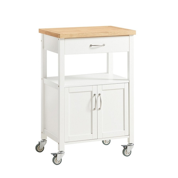 SoBuy Küchenwagen mit einer Schublade Weiß 60x45x92 cm, Funktional, FKW22-WN
