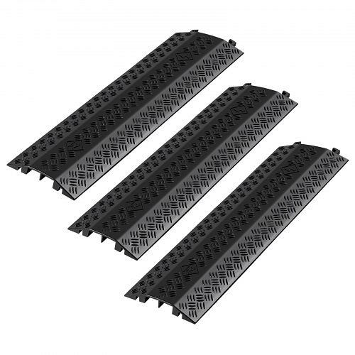 VEVOR Kabelbrücke 975 mm, 7938 kg/Achse, Hochleistungs-PP, Stolperschutz, Bodenabdeckung, für hohe Schwellen, 3er-Pack, XKCDLBHPDPVCIWEC9001V0