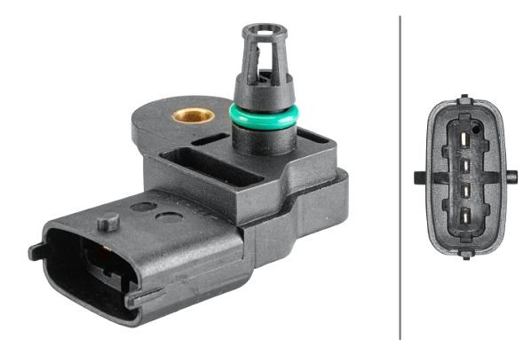 HELLA Sensor, Ladedruck, 4-polig, geschraubt, 6PP 358 152-331