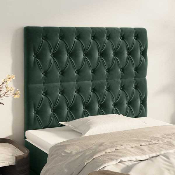 vidaXL Kopfteile 2 Stück Dunkelgrün 90x7x78/88 cm Samt, 3116707