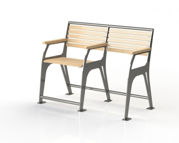 METDRA 2er Seniorenbank Komfort-Plus, starr, Sitzhöhe 560mm, 860 511