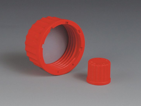 Bohlender Schraubverschlusskappen mit innenliegender PTFE/Silikon-Dichtung, aus PBTP für Gewinde GL 18, VE: 10 Stück, H 987-02