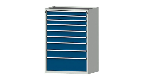 ANKE Werkbänke Schubladenschrank, Modell 4006 V, 910 x 675 x 1280 mm, RAL 7035/5010, Wanne, 611.310