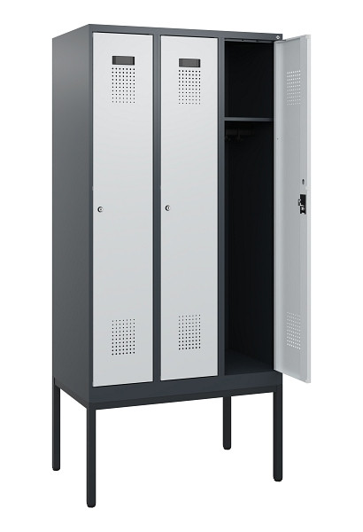 C+P Spind Evolo PLUS, Gestell, 3 Abteile, 1950x900x500mm, 7016/7035, Zylinderschloss, 0490305-30 S10044