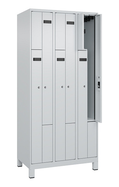 C+P Z-Spind Evolo PLUS, Füße, 6 Fächer, 1950x900x500mm, 7035/7035, Zylinderschloss, 049013-306 S10041