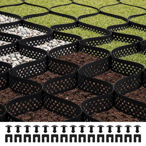 VEVOR Kiesgitter 75mm, Rasengitter 7600x2900mm, HDPE Wabengitter für Einfahrts-, Garten-, Gehweg-Stabilisierung, JDWG3INCH25XZKTT6001V0