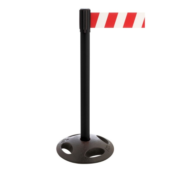 Stein HGS Personenleitsystem -P-Line Maxi-, schwarz, rot/weiß diagonal (schraffiert), mit Gurtendstück (Standard), 34175j-1302