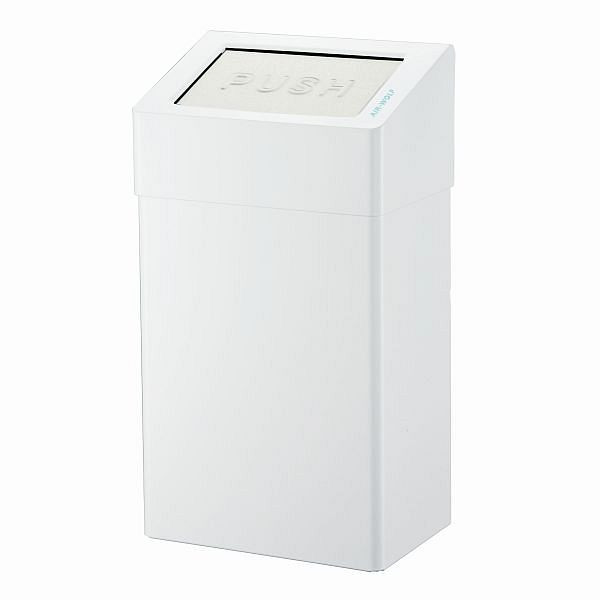 Air Wolf Abfallbehälter mit 18 Liter Volumen, Serie Omega, H x B x T: 507 x 278 x 183 mm, Edelstahl weiß, 29-440