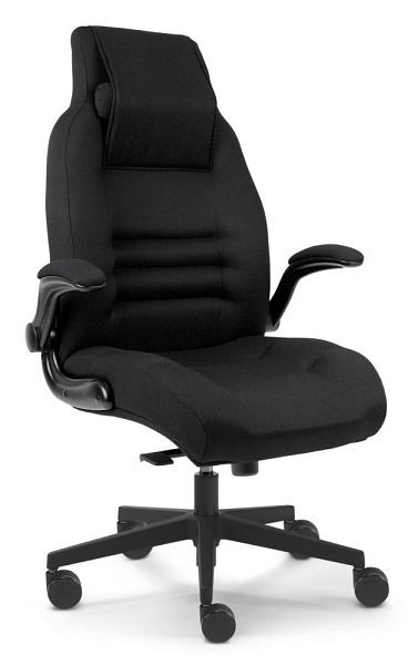 Deskin XXL-Bürostuhl GIGANTE DV, Fußkreuz Polyamid schwarz, Bezug Stoff Basic BN, Farbe schwarz, 359229