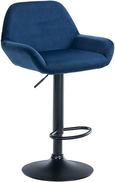 CLP Barhocker Braga Samt schwarz, blau, 320899, 4251756478872