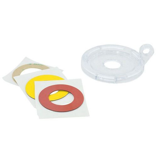 DENIOS Sicherheitsabdeckungen für Drucktasten und Notausschalter (16 mm), klein, VE: 5 Stück, 312013