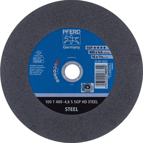 Pferd Trennscheibe HEAVY DUTY 100 T 400-4,6 S SGP HD STEEL/40,0, VE: 10 Stück, 66324140