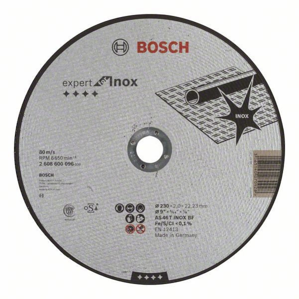Bosch Trennscheibe gerade Expert for Inox AS 46 T INOX BF, 230 mm, 2 mm, VE: 25 Stück, 2608600096
