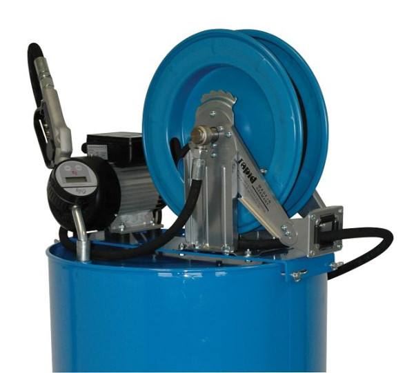 Rapid Getriebeöl-Abgabeset in elektrischer Ausführung und mit Schlauchaufroller, zur Montage auf ein 200 Liter-Fass, nicht eichfähig, 23 037