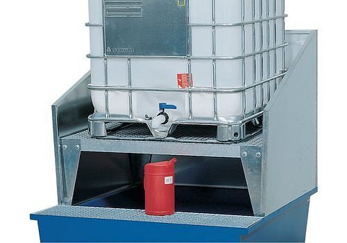 DENIOS Aufsteckbare Spritzschutzwand, verzinkt, für Auffangwanne TC-A und TC-F, 114567