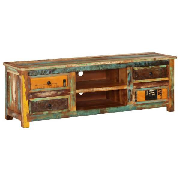 vidaXL TV-Schrank Altholz 4 Schubladen, Massivholz, 240955