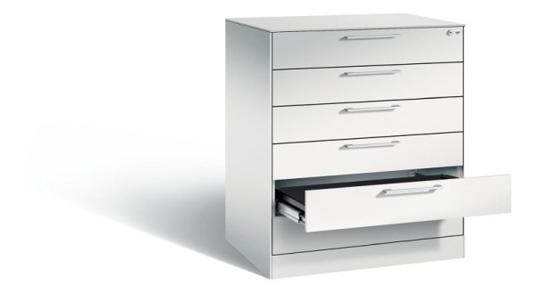 C+P Karteischrank Asisto, H1010xB800xT600mm, Farbe: Lichtgrau, Bügelgriff, 146243-600 S10000