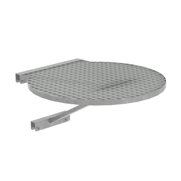 Munk Günzburger Steigtechnik Umsteigeplattform zwischen Leiterzügen Ø 700 mm Edelstahl V2A, 068961